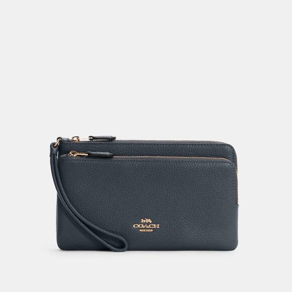 COACH Women's Double Zip Wallet Wristlet Style No C5610 Midnight - One Size - Picture 1 of 3